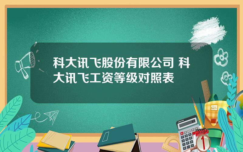 科大讯飞股份有限公司 科大讯飞工资等级对照表